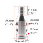 GSTP Car Silver Tone Gear Shift Knob Adapter Fit for Non Threaded Shifter - Billede 10