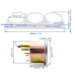 2'' 52mm Mechanical Chrome Triple Gauge Set Water Temp Oil Pressure Volt Meter - Billede 4