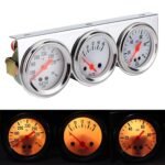 2'' 52mm Mechanical Chrome Triple Gauge Set Water Temp Oil Pressure Volt Meter - Billede 2