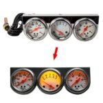2'' 52mm Mechanical Chrome Triple Gauge Set Water Temp Oil Pressure Volt Meter - Billede 10