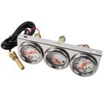 2'' 52mm Mechanical Chrome Triple Gauge Set Water Temp Oil Pressure Volt Meter - Billede 12