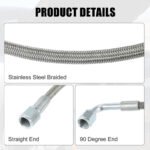 Turbo Oil Feed Line 48" Steel Braided 4AN 90 Degree Straight Hose - Billede 3