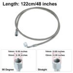 Turbo Oil Feed Line 48" Steel Braided 4AN 90 Degree Straight Hose - Billede 4