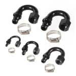 2PCS 4AN 6AN 8AN 10AN 12AN 0°/45°/90°/180° Push Lock Hose End Fitting Fuel Line Adaptor - Billede 4
