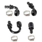 2PCS 4AN 6AN 8AN 10AN 12AN 0°/45°/90°/180° Push Lock Hose End Fitting Fuel Line Adaptor - Billede 5