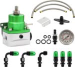 Universal Red Adjustable Fuel Pressure Regulator Kit Oil 0-100psi Gauge -6AN - Billede 13