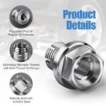 M12.1-1.25 x 15mm Oil Drain Plug Oversize Piggyback, Stainless Steel Self Tapping Oil Pan Thread Repair Kit with O-Ring - 圖片 5