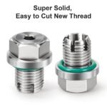 M12.1-1.25 x 15mm Oil Drain Plug Oversize Piggyback, Stainless Steel Self Tapping Oil Pan Thread Repair Kit with O-Ring - 圖片 7