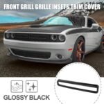 2PCS Front Grill Grille Insert Cover Trim for Dodge Challenger 2015-2023 Accessories - Billede 3