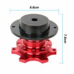 Universal Sports Steering Wheel Quick Release Snap Off Boss Kit Hub Adapter Red - Billede 2