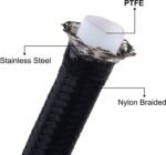 Fuel Hose Oil Gas Line 4AN 6AN 8AN 10AN 12AN Nylon/Stainless Steel PTFE Braided - 圖片 3