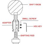 GSTP Car Silver Tone Gear Shift Knob Adapter Fit for Non Threaded Shifter - Billede 2