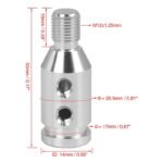 GSTP Car Silver Tone Gear Shift Knob Adapter Fit for Non Threaded Shifter - Billede 9