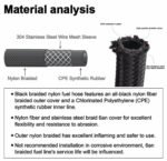 Black Fuel Hose Oil Gas Line AN4-AN6-AN8-AN10-AN12 Nylon/Stainless Steel Braided - Billede 9